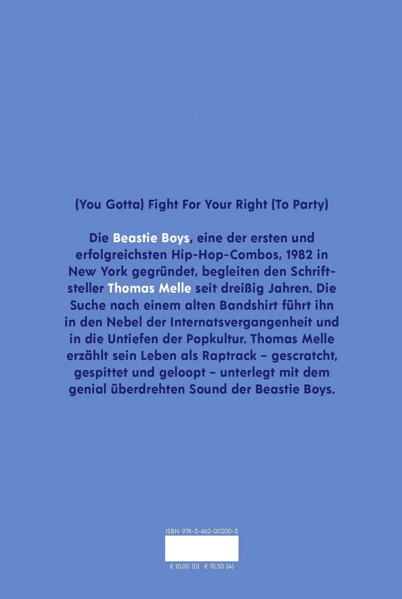 Rückseite: 9783462002003 | Thomas Melle über Beastie Boys, die beste Band der Welt, über frühe...