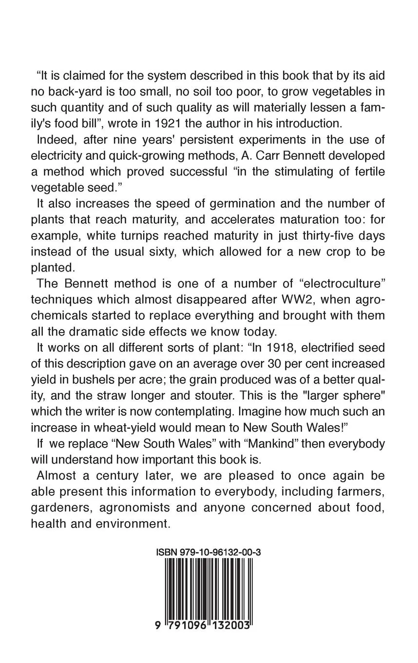 Rückseite: 9791096132003 | Electroculture - The Application of Electricity to Seeds in...