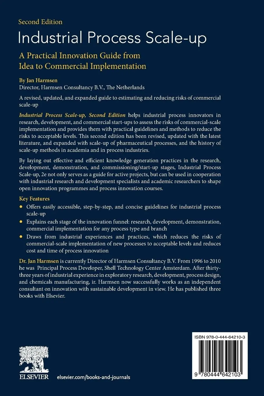 Rückseite: 9780444642103 | Industrial Process Scale-up | Jan Harmsen | Taschenbuch | Englisch