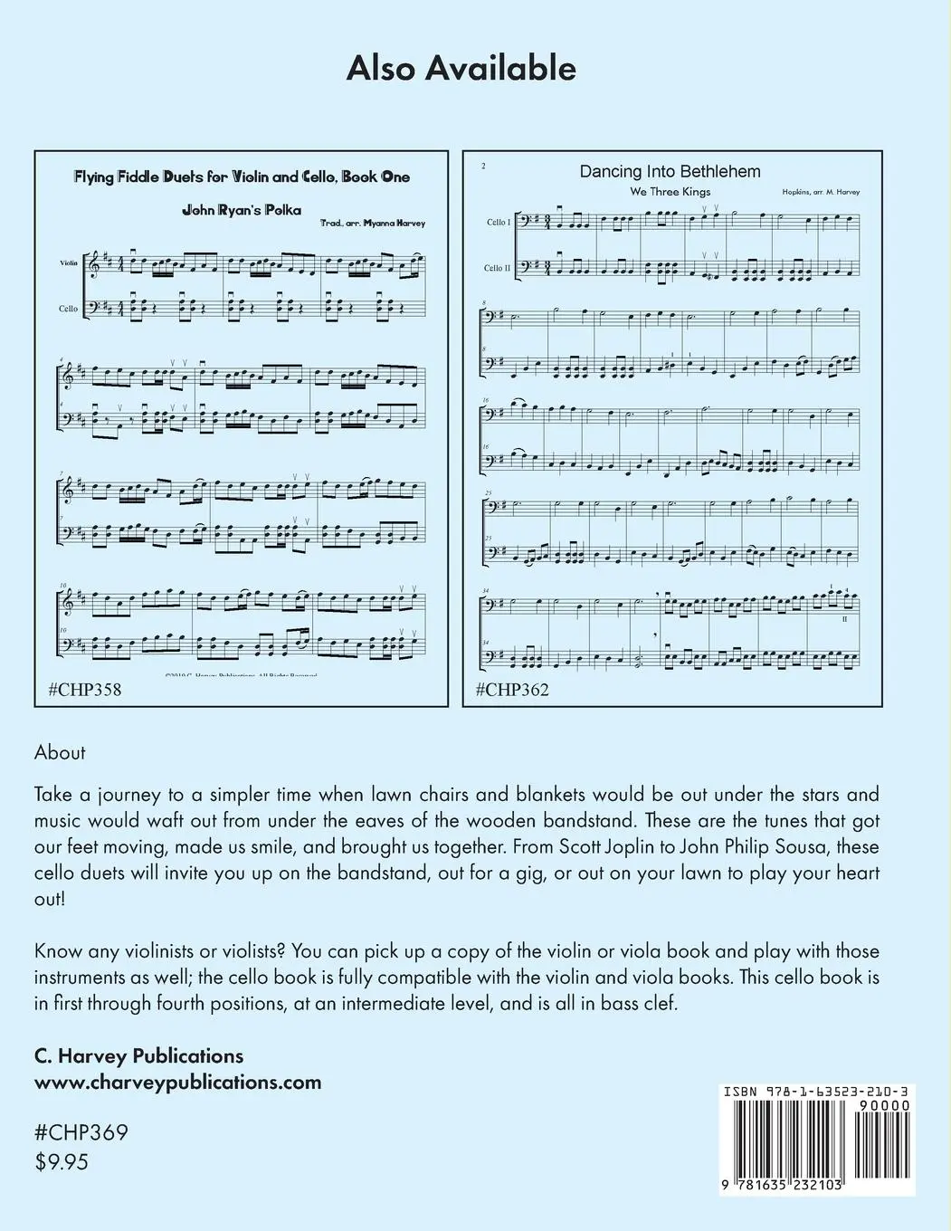 Rückseite: 9781635232103 | Fiddles on the Bandstand, Fun Duets for Two Cellos, Book One | Harvey