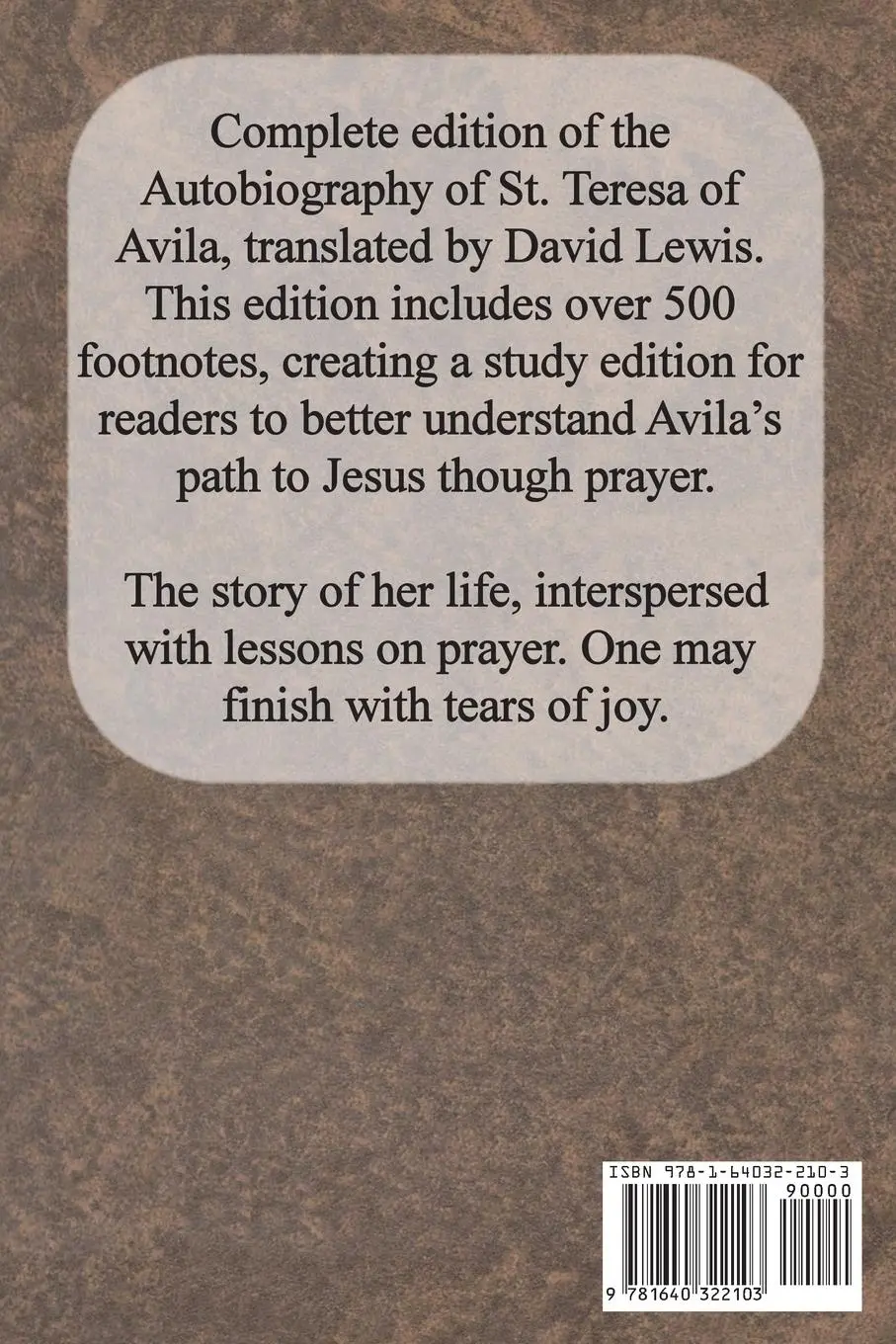 Rückseite: 9781640322103 | Autobiography of St. Teresa of Avila - The Book of Her Life | Avila