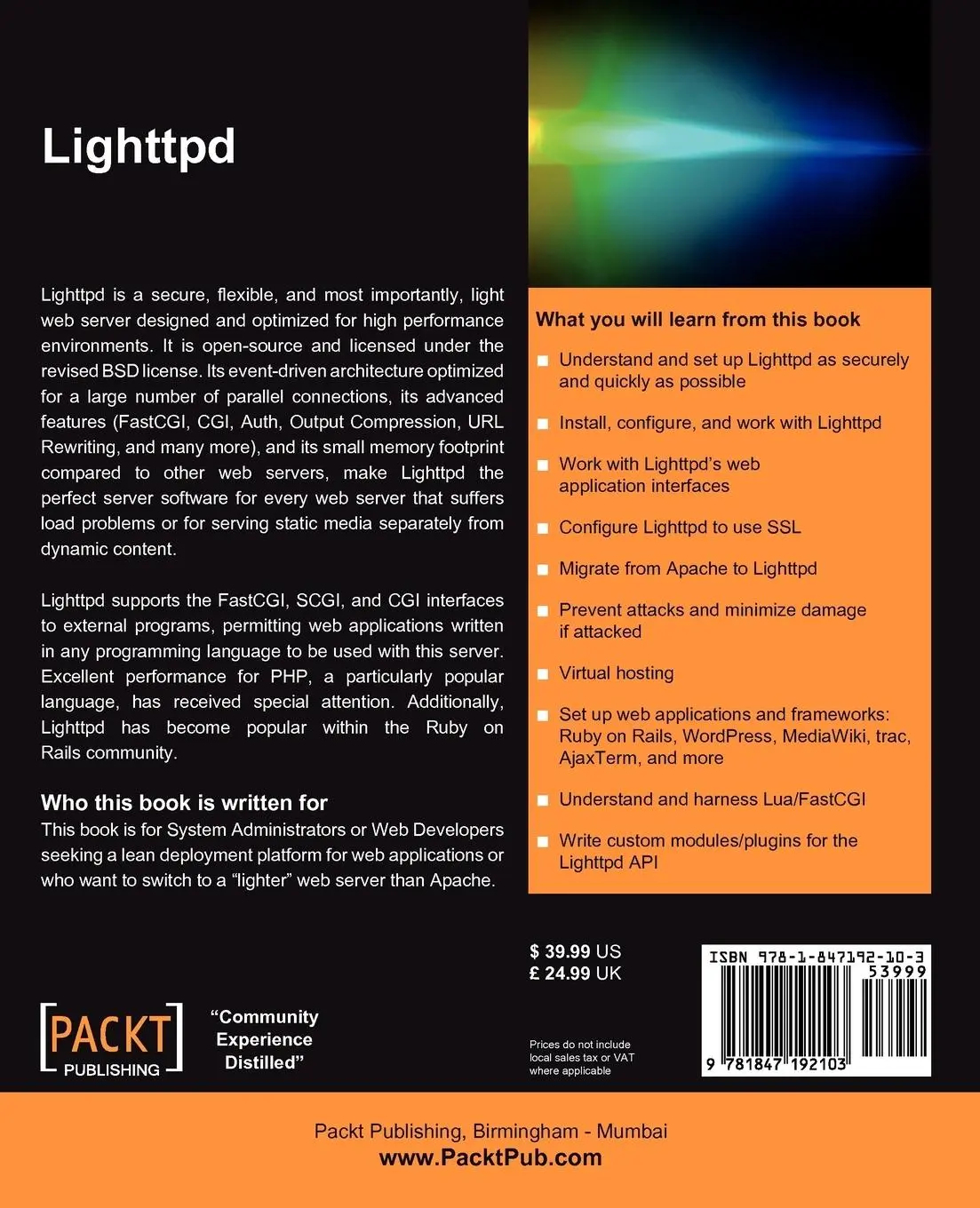 Rückseite: 9781847192103 | Lighttpd | Andre Bogus | Taschenbuch | Englisch | 2008