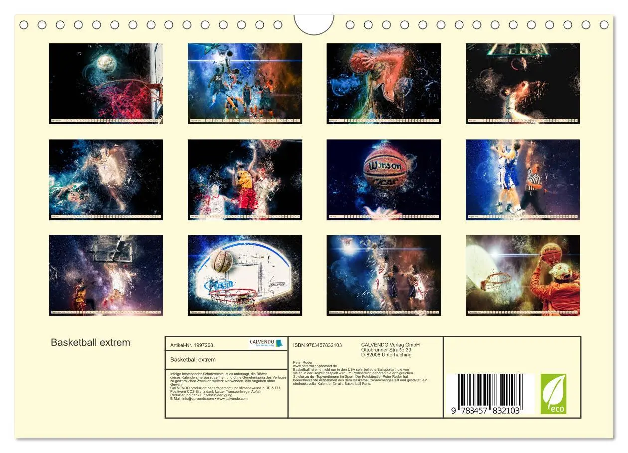 Bild: 9783457832103 | Basketball extrem (Wandkalender 2026 DIN A4 quer), CALVENDO...