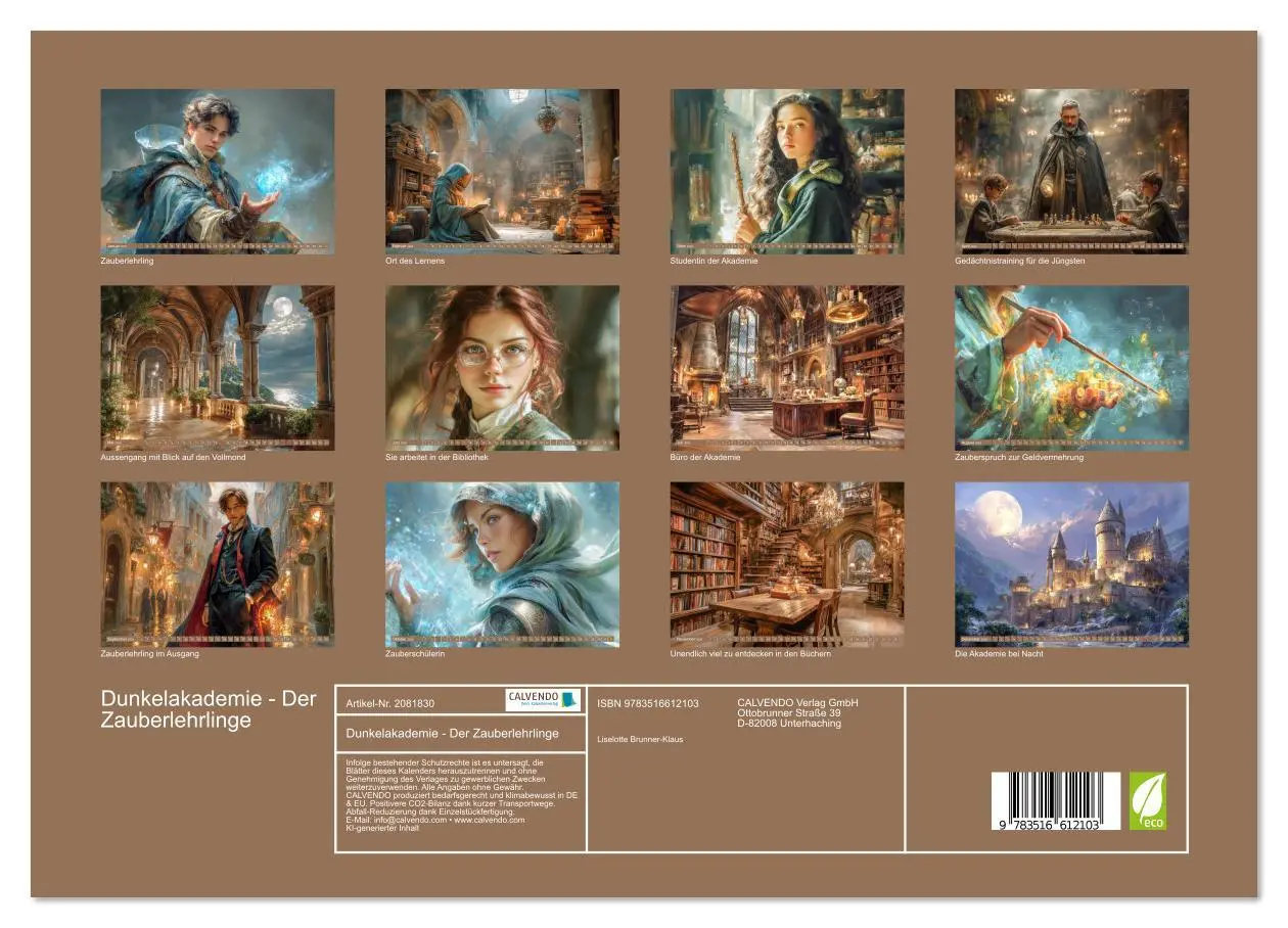 Bild: 9783516612103 | Dunkelakademie - Der Zauberlehrlinge (Wandkalender 2026 DIN A3...