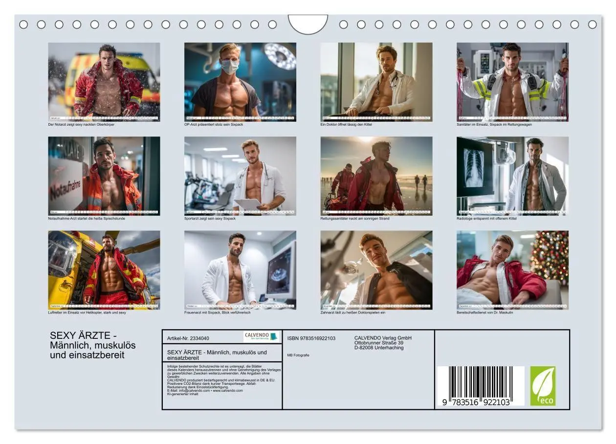 Bild: 9783516922103 | SEXY ÄRZTE - Männlich, muskulös und einsatzbereit (Wandkalender...