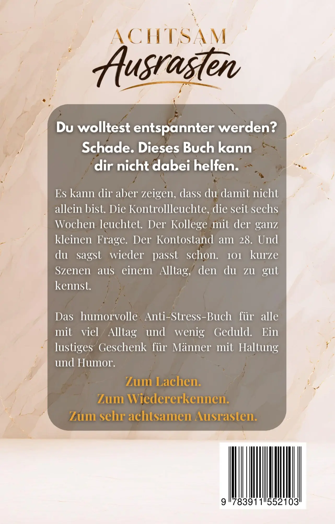 Rückseite: 9783911552103 | Achtsam Ausrasten für Männer | Malin Löw | Taschenbuch | 118 S. | 2026