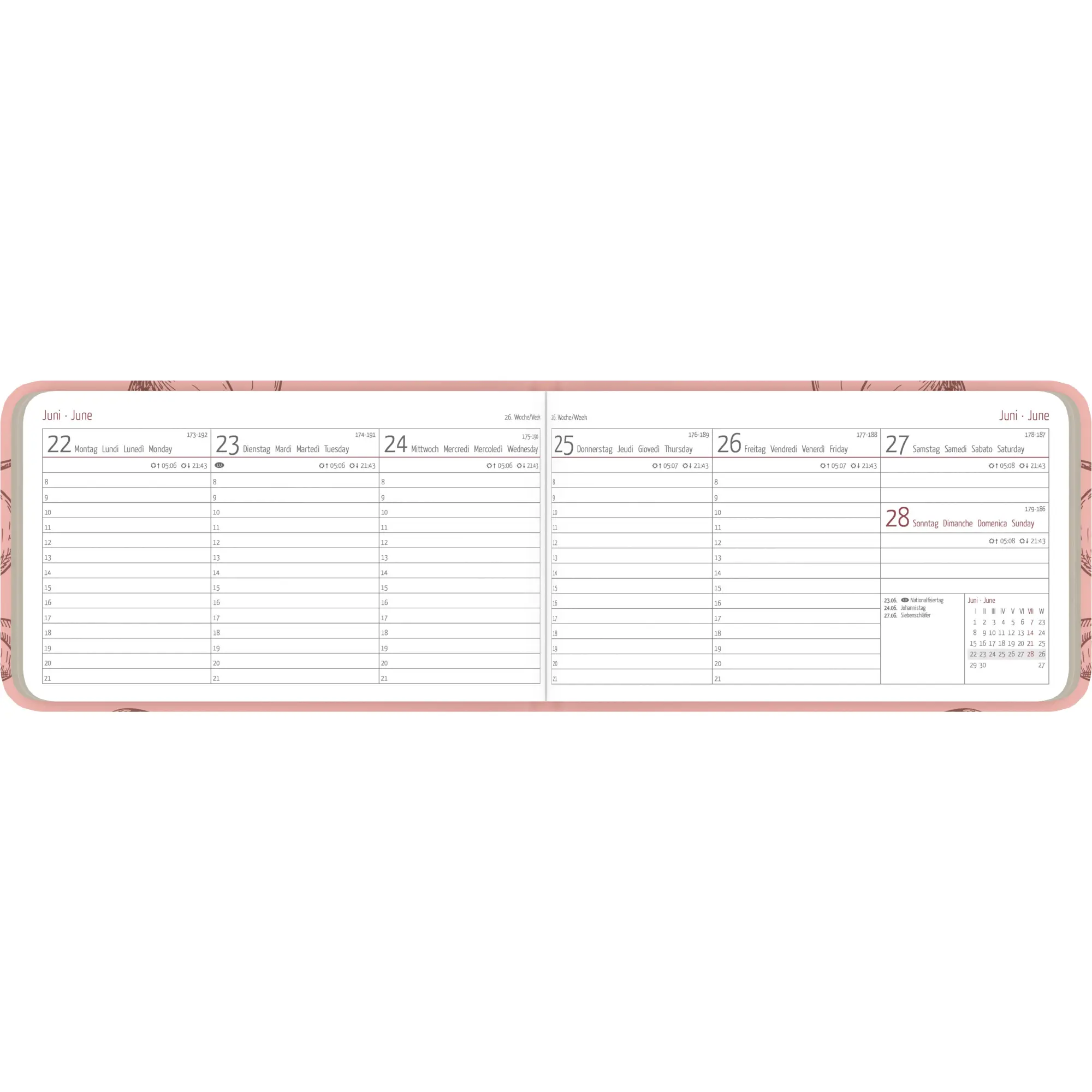 Bild: 4069095002203 | Ladytimer TO GO Deluxe Salmon 2026 - Taschen-Kalender 15,3x8,7 cm -...
