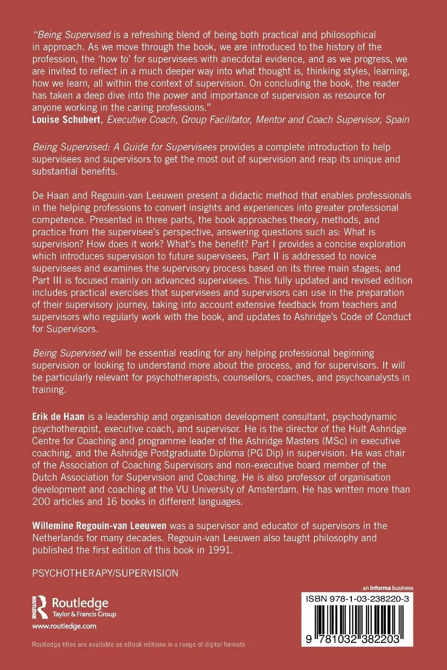 Rückseite: 9781032382203 | Being Supervised | A Guide for Supervisees | Erik De Haan (u. a.)