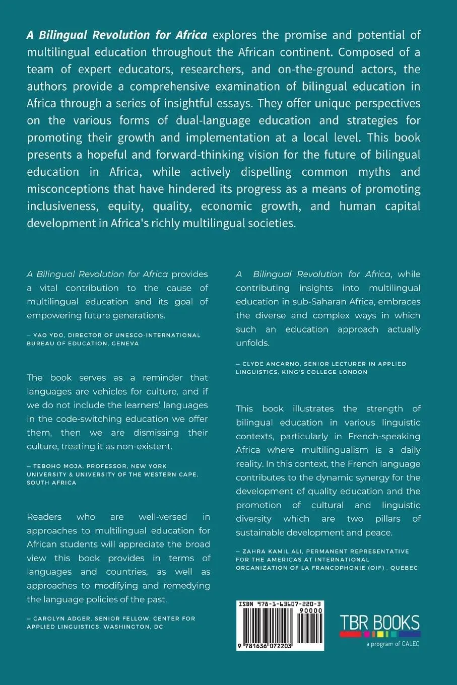 Rückseite: 9781636072203 | A Bilingual Revolution for Africa | Fabrice Jaumont (u. a.) | Buch