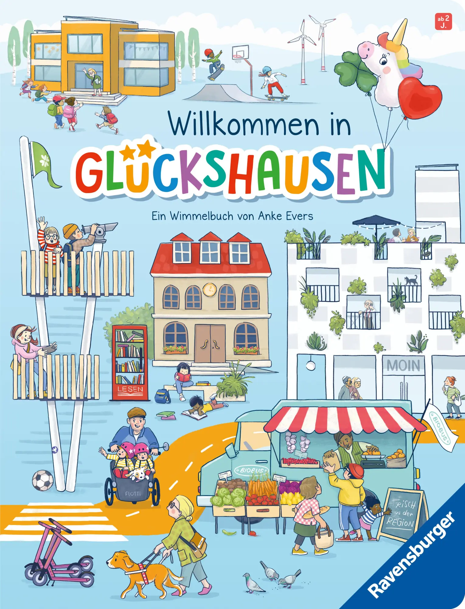 Cover: 9783473422203 | Willkommen in Glückshausen | Ein Wimmelbuch von Anke Evers | Evers