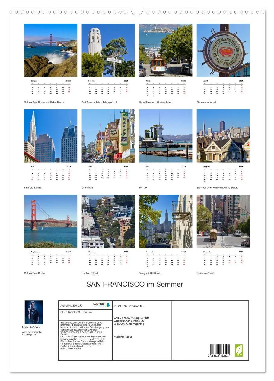 Bild: 9783516462203 | SAN FRANCISCO im Sommer (Wandkalender 2026 DIN A2 hoch), CALVENDO...