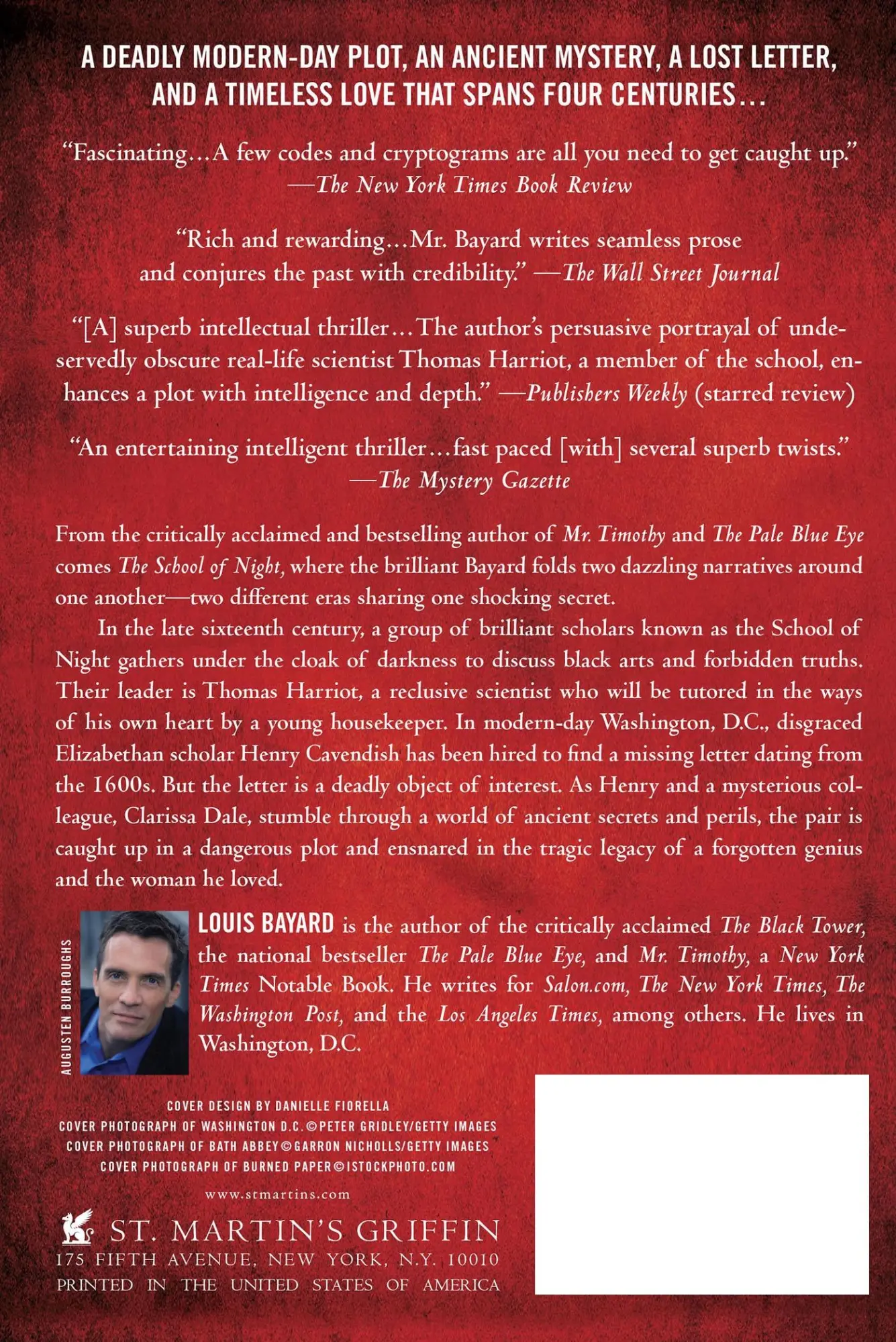 Rückseite: 9781250002303 | The School of Night | Louis Bayard | Taschenbuch | Englisch | 2012
