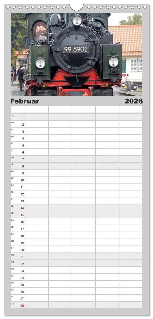 Bild: 9783516522303 | Familienplaner 2026 - Die Brockenbahn mit 5 Spalten (Wandkalender,...
