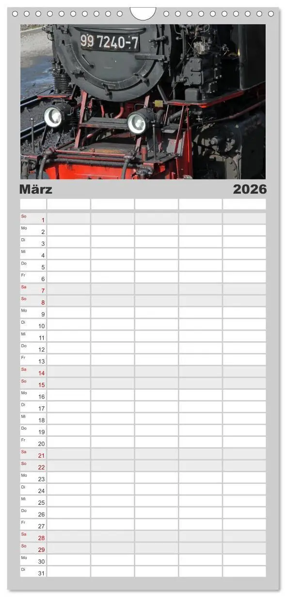 Bild: 9783516522303 | Familienplaner 2026 - Die Brockenbahn mit 5 Spalten (Wandkalender,...