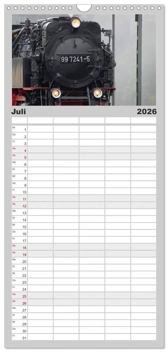 Bild: 9783516522303 | Familienplaner 2026 - Die Brockenbahn mit 5 Spalten (Wandkalender,...