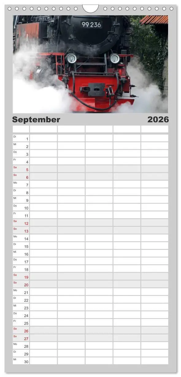 Bild: 9783516522303 | Familienplaner 2026 - Die Brockenbahn mit 5 Spalten (Wandkalender,...