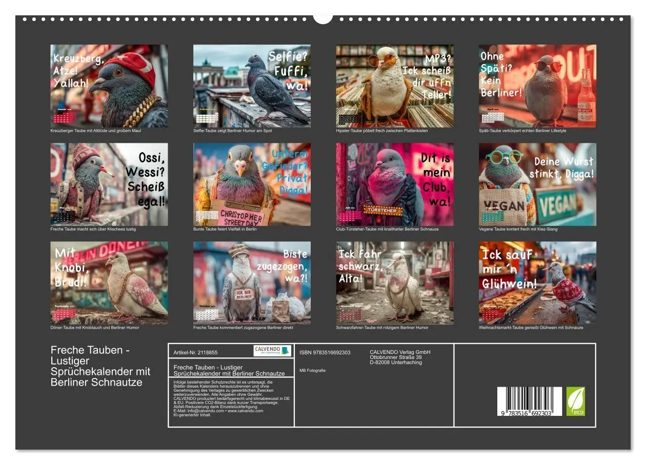 Bild: 9783516692303 | Freche Tauben - Lustiger Sprüchekalender mit Berliner Schnautze...