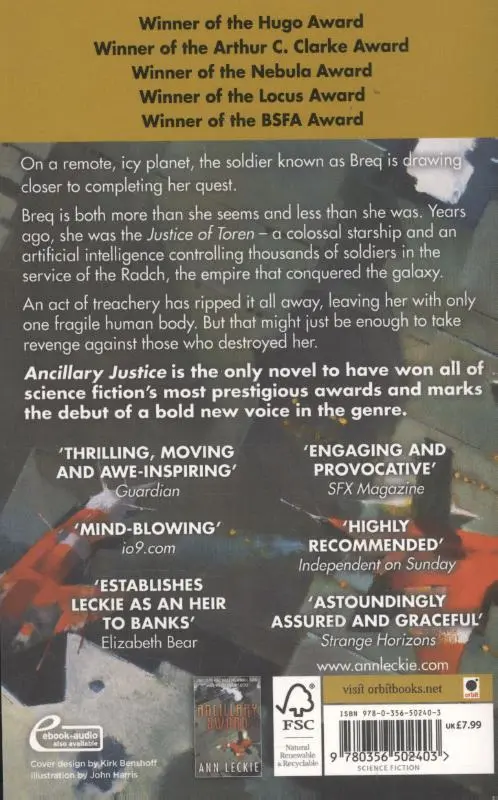 Rückseite: 9780356502403 | Ancillary Justice | Ann Leckie | Taschenbuch | 432 S. | Englisch