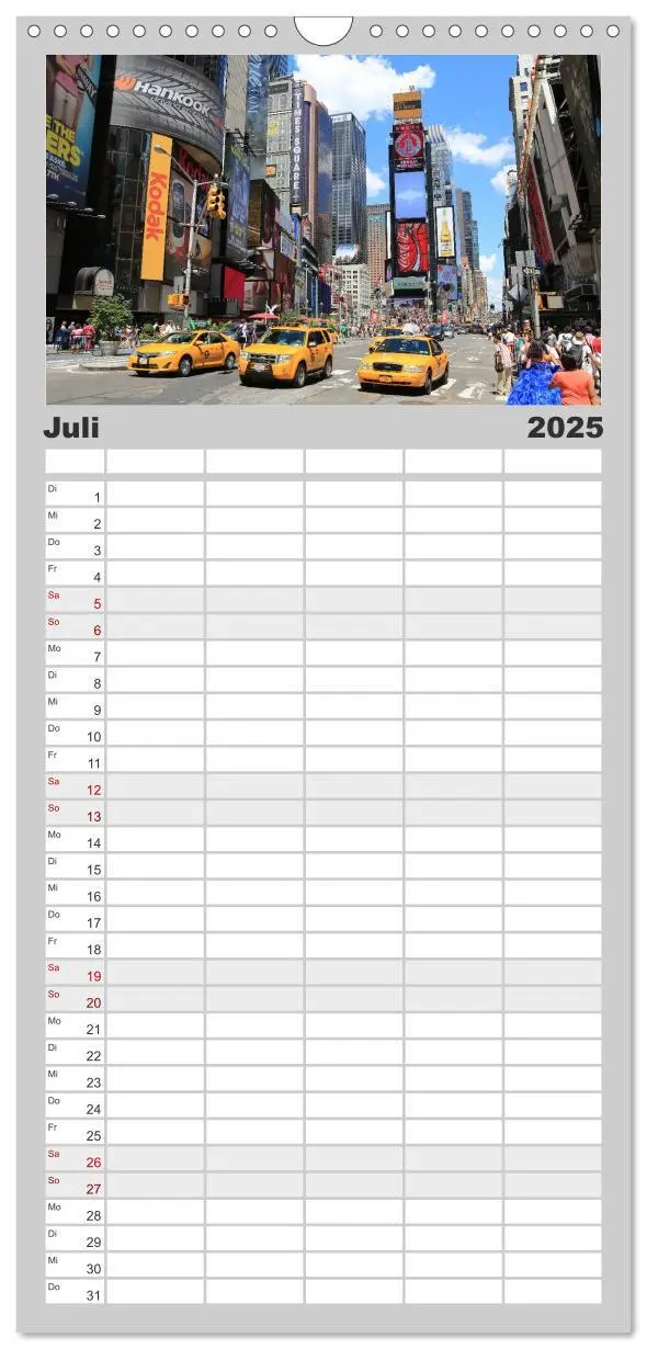 Bild: 9783457112403 | Familienplaner 2025 - New York City mit 5 Spalten (Wandkalender, 21...
