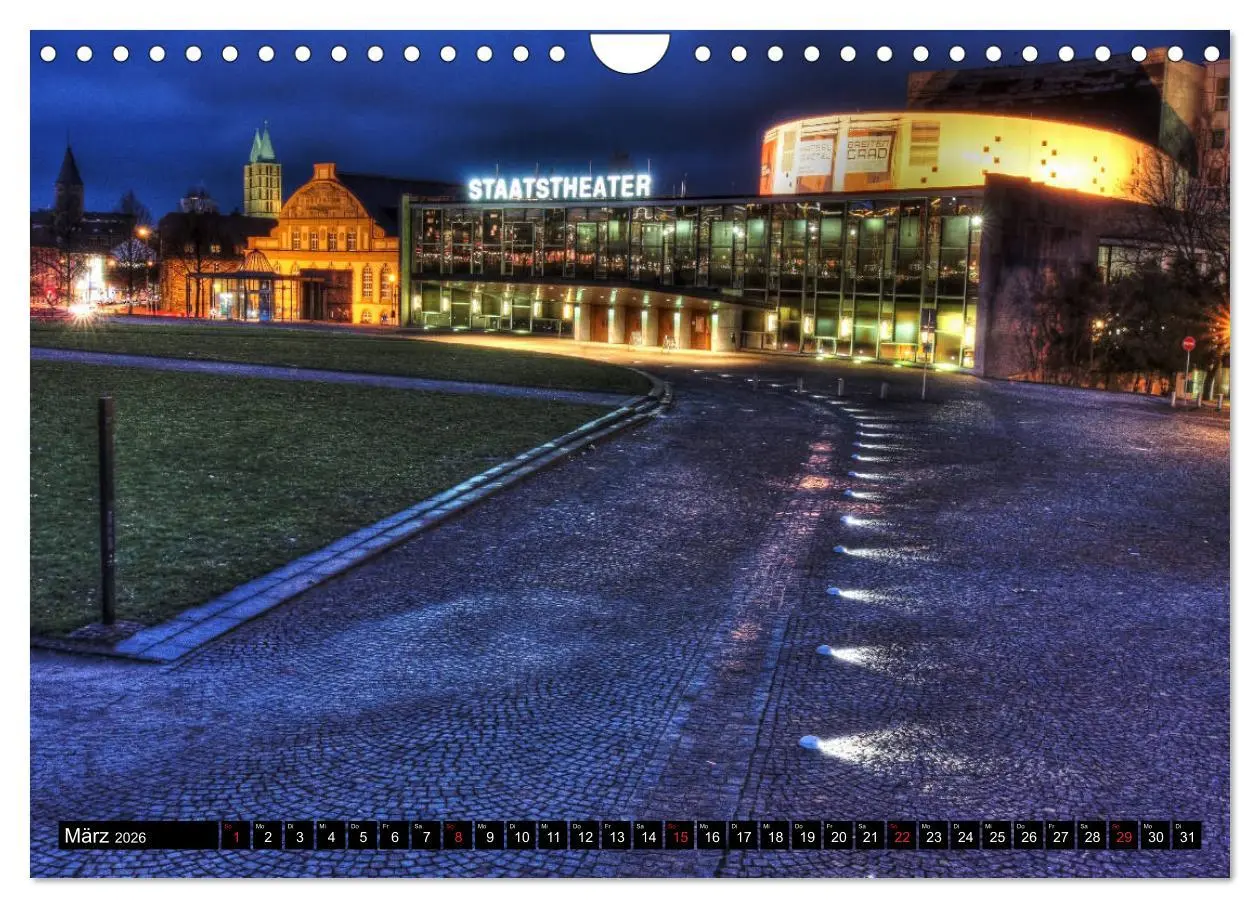 Bild: 9783457802403 | Kassel bei Nacht (Wandkalender 2026 DIN A4 quer), CALVENDO...