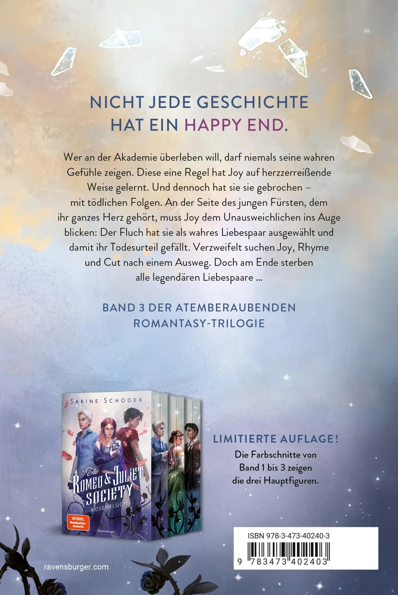 Rückseite: 9783473402403 | The Romeo &amp; Juliet Society, Band 3 - Diamantentod | Sabine Schoder