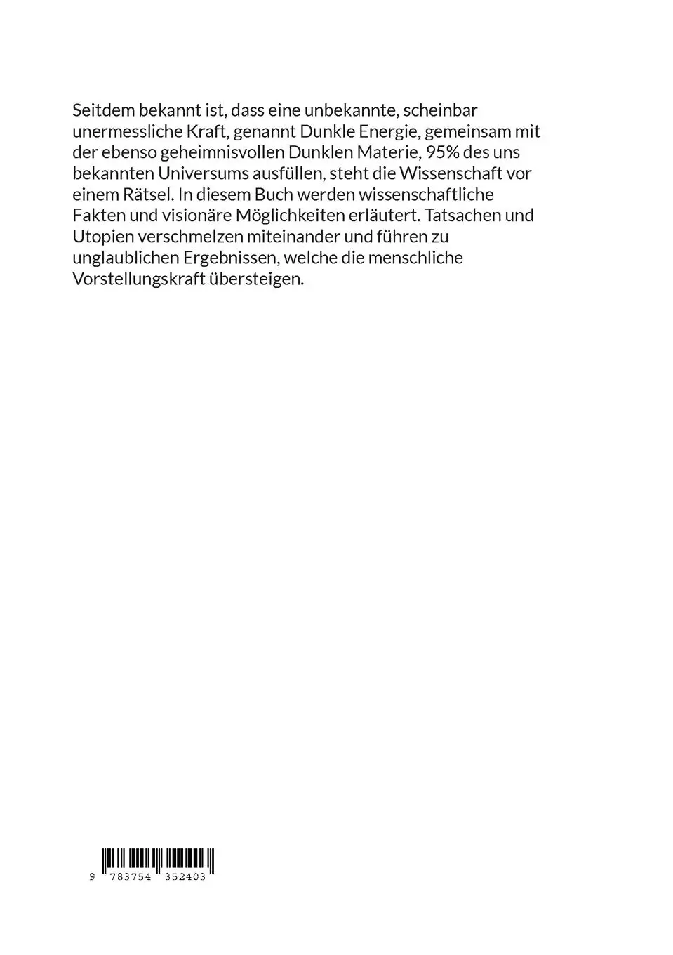 Rückseite: 9783754352403 | Das Universum | Dieter Ebels | Taschenbuch | 184 S. | Deutsch | 2021