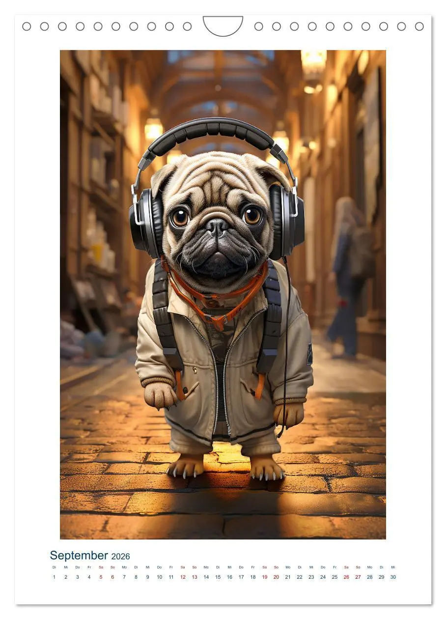 Bild: 9783516292503 | Der kleine Mops (Wandkalender 2026 DIN A4 hoch), CALVENDO...