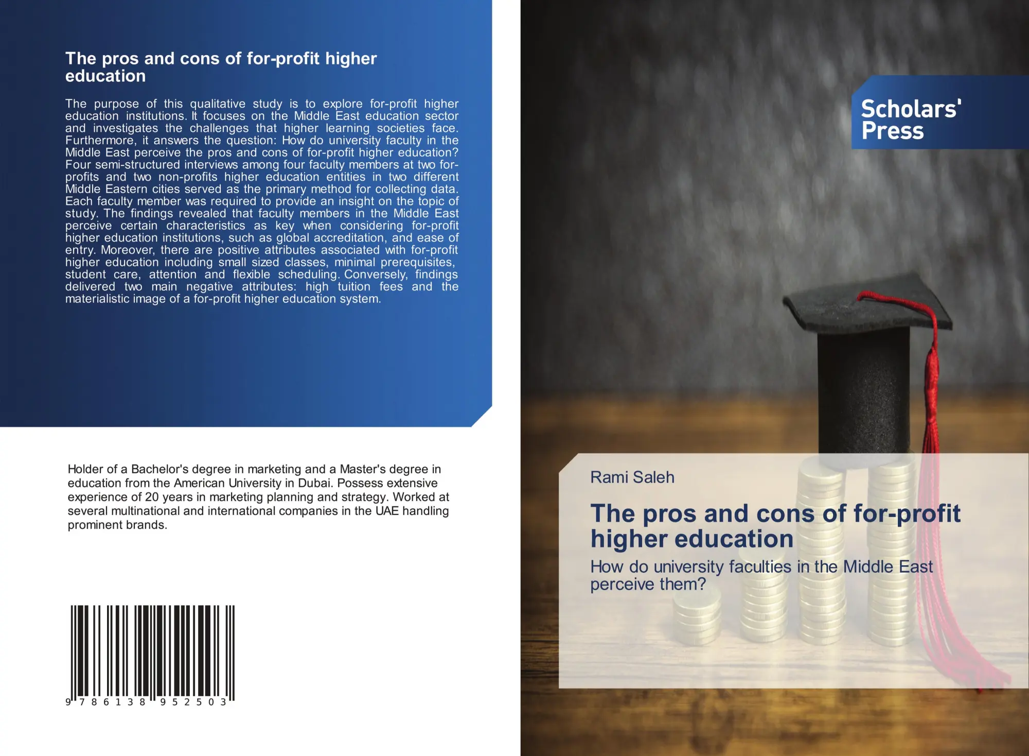 Cover: 9786138952503 | The pros and cons of for-profit higher education | Rami Saleh | Buch Cover: 9786138952503 | The pros and cons of for-profit higher education | Rami Saleh | Buch
