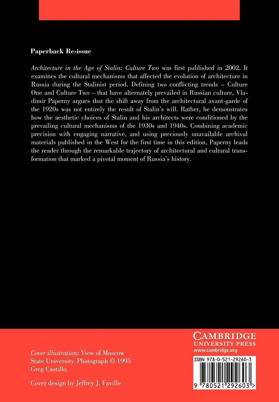 Rückseite: 9780521292603 | Architecture in the Age of Stalin | Culture Two | Vladimir Paperny