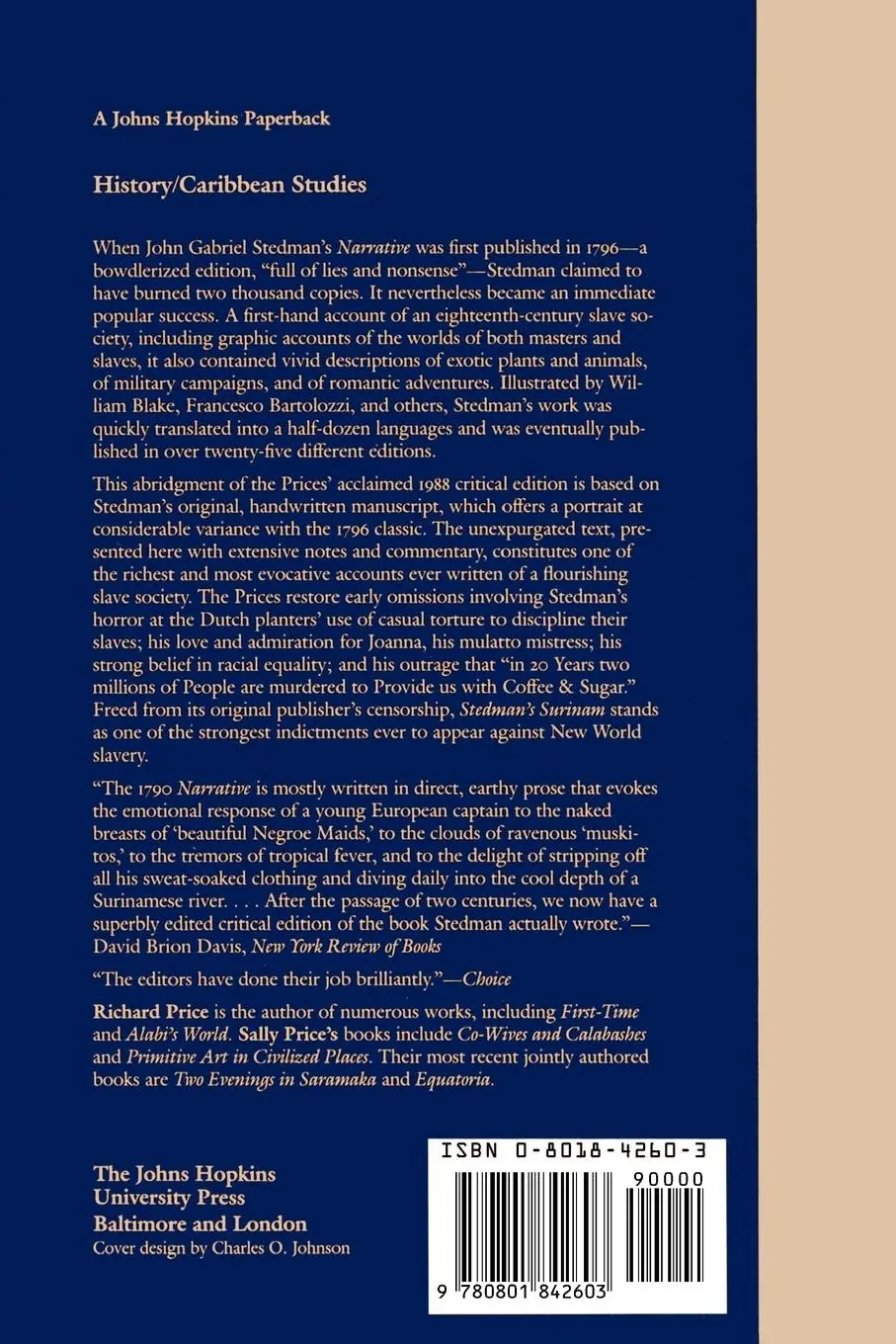 Rückseite: 9780801842603 | Stedman's Surinam Life in an Eighteenth-Century Slave Society | Buch