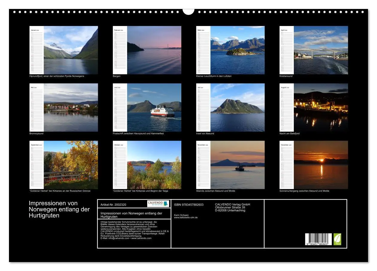 Bild: 9783457882603 | Impressionen von Norwegen entlang der Hurtigruten (Wandkalender...