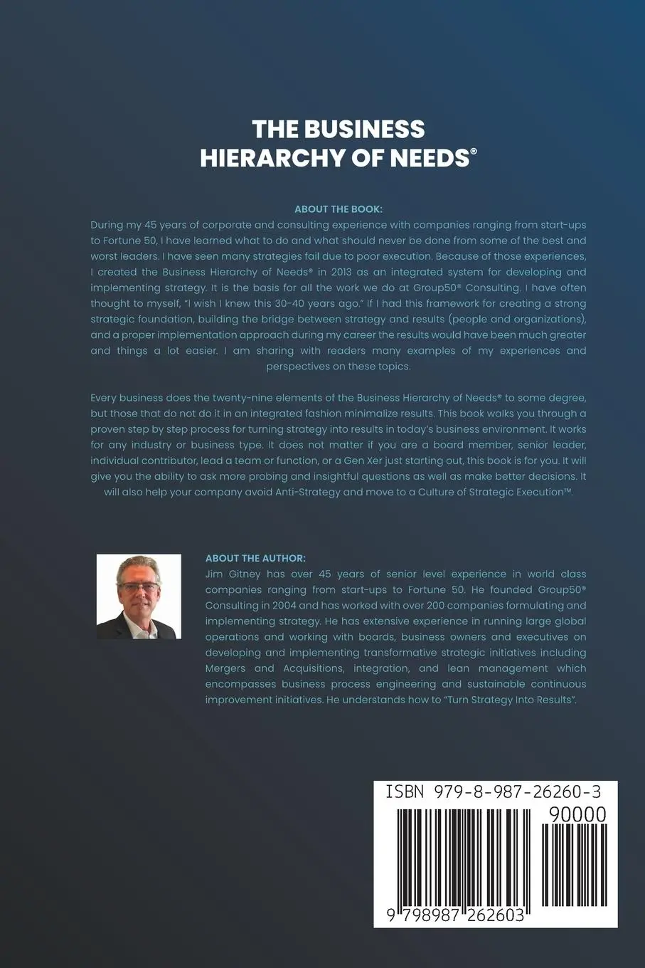 Rückseite: 9798987262603 | Strategy Realized - The Business Hierarchy of Needs® | Jim Gitney