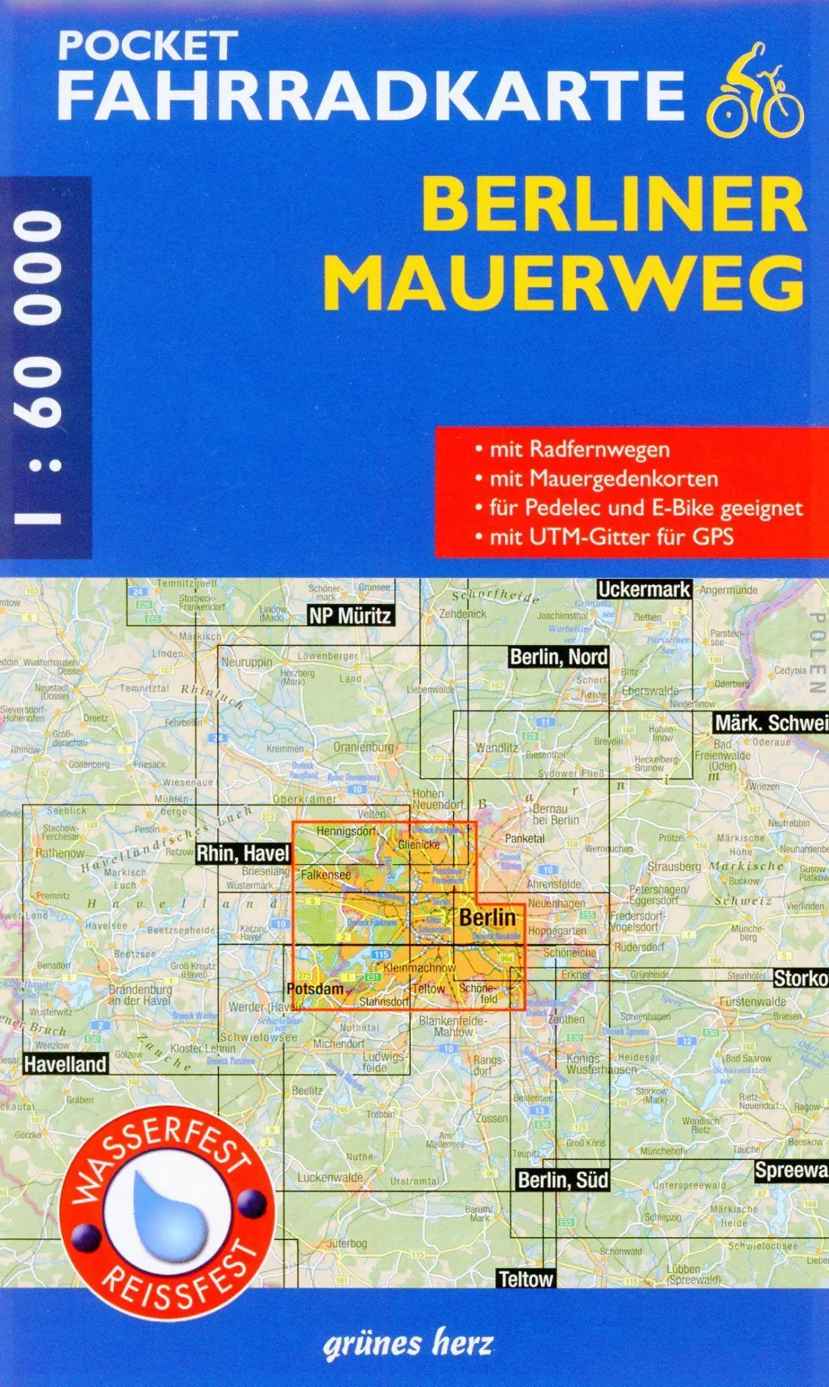 Cover: 9783866362703 | Pocket-Fahrradkarte Berliner Mauerweg 1:60 000 | (Land-)Karte | 18 S.