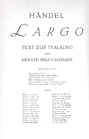Cover: 9790011182703 | Largo (Ombra Ma Fui) | Georg Friedrich Händel | Hosianna | Buch
