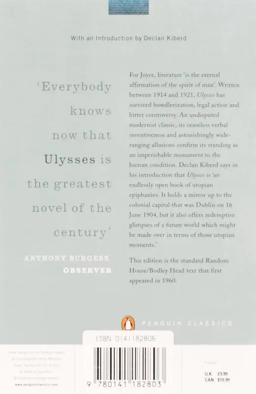 Rückseite: 9780141182803 | Ulysses | James Joyce | Taschenbuch | Penguin Modern Classics | 939 S.