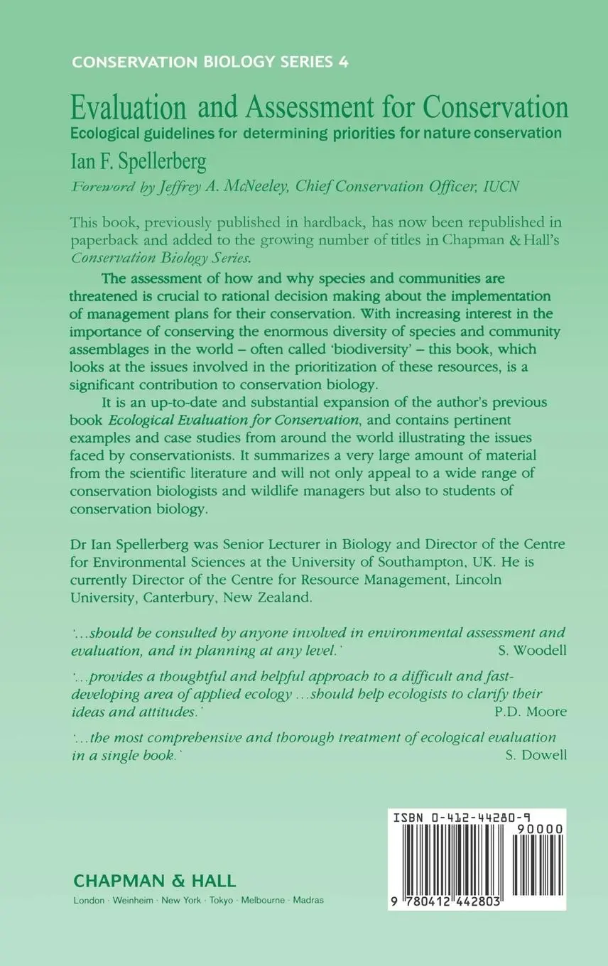 Rückseite: 9780412442803 | Evaluation and Assessment for Conservation | I. F. Spellberg | Buch