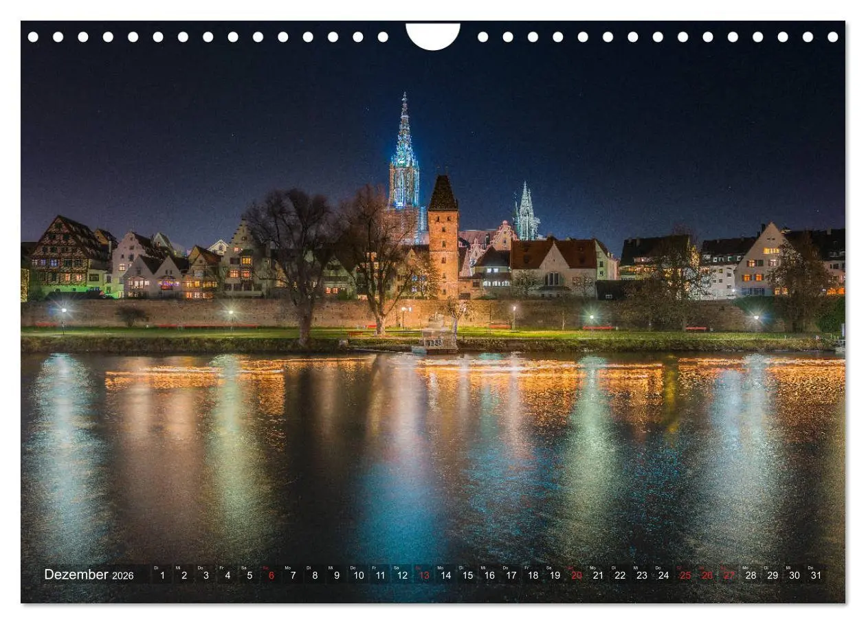 Bild: 9783457932803 | Ulm für Nachtspatzen (Wandkalender 2026 DIN A4 quer), CALVENDO...