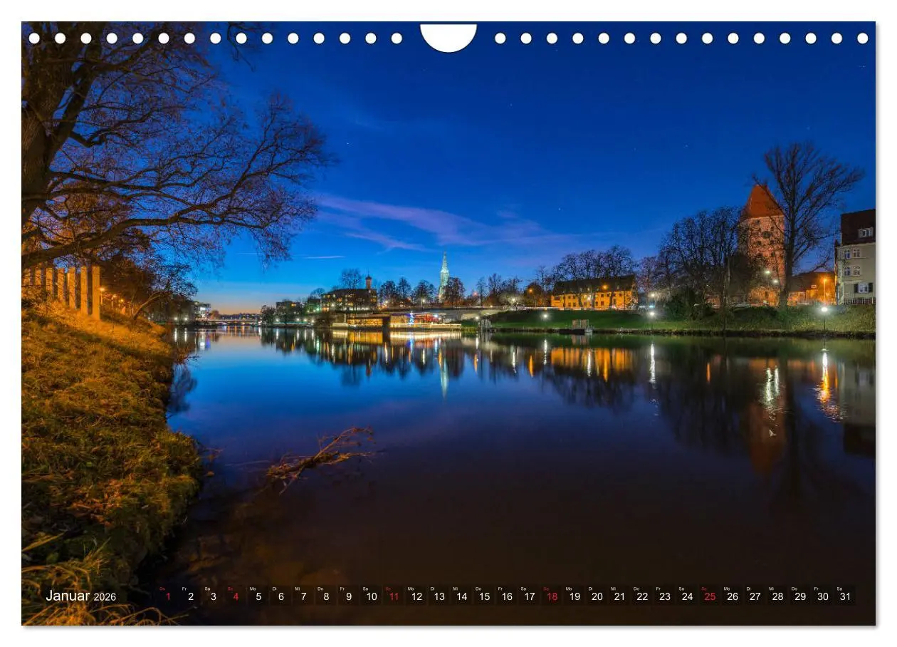 Bild: 9783457932803 | Ulm für Nachtspatzen (Wandkalender 2026 DIN A4 quer), CALVENDO...