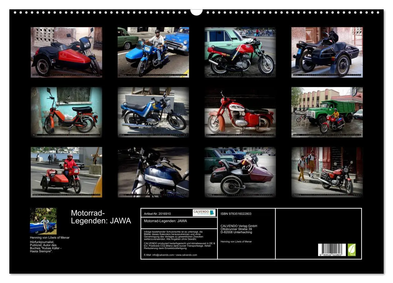 Bild: 9783516022803 | Motorrad-Legenden: JAWA (Wandkalender 2026 DIN A2 quer), CALVENDO...