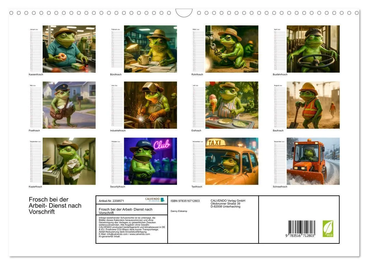 Bild: 9783516712803 | Frosch bei der Arbeit- Dienst nach Vorschrift (Wandkalender 2026...