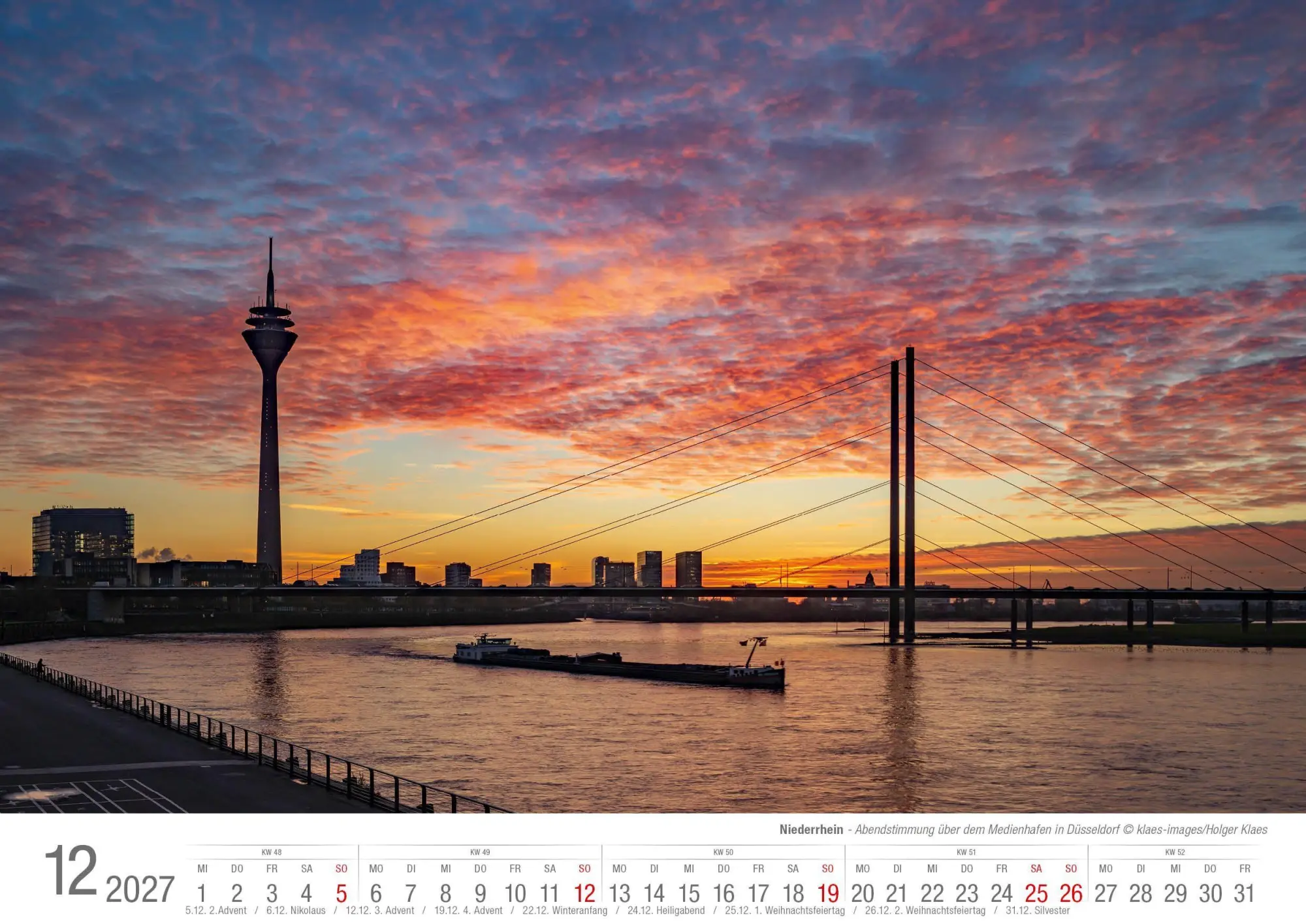Bild: 9783965352803 | Niederrhein 2027 Bildkalender A3 Spiralbindung | Holger Klaes | 2027