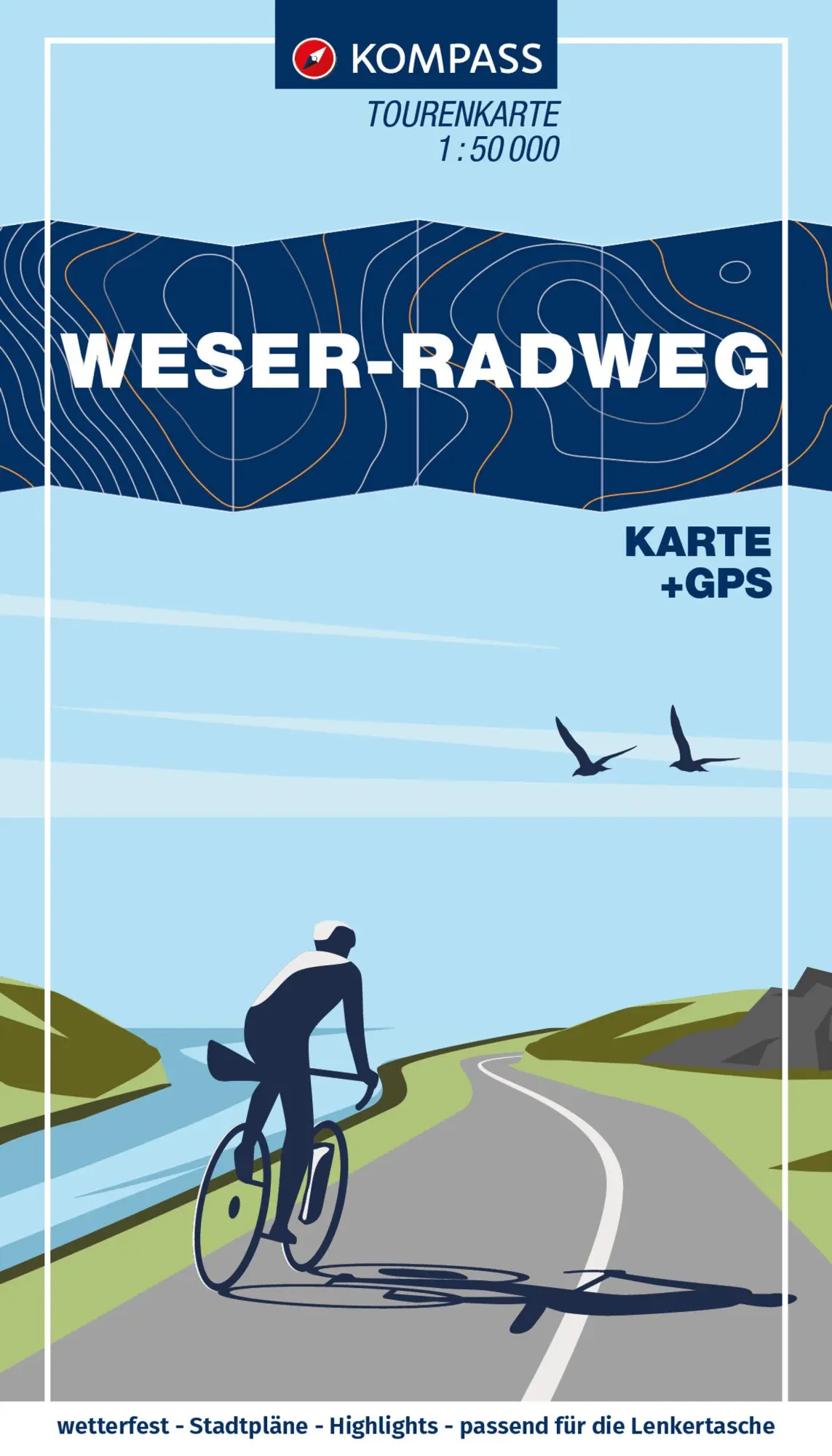 Cover: 9783991542803 | KOMPASS Fahrrad-Tourenkarte Weser-Radweg 1:50.000 | Buch | 110 S.