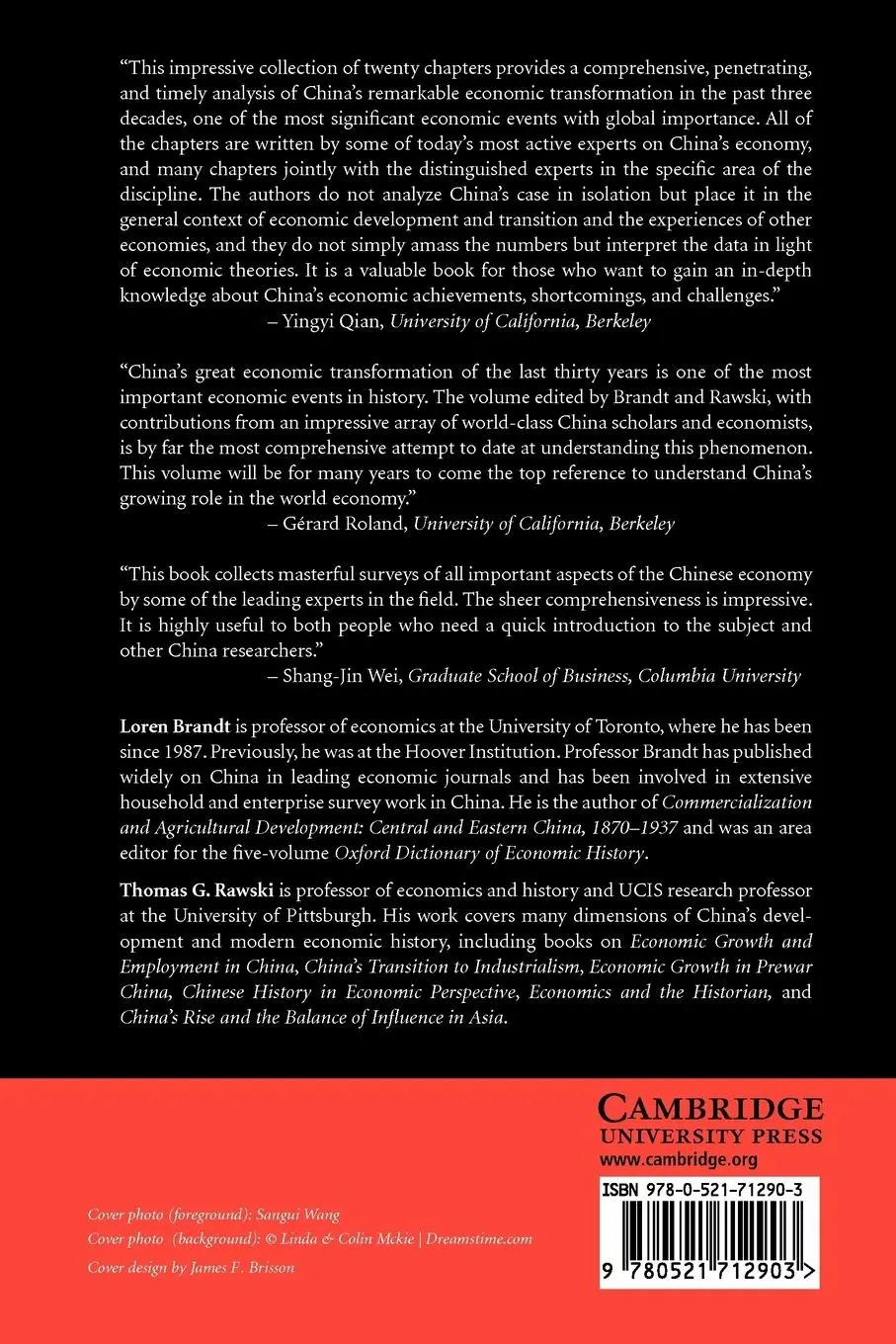 Rückseite: 9780521712903 | China's Great Economic Transformation | Loren Brandt (u. a.) | Buch
