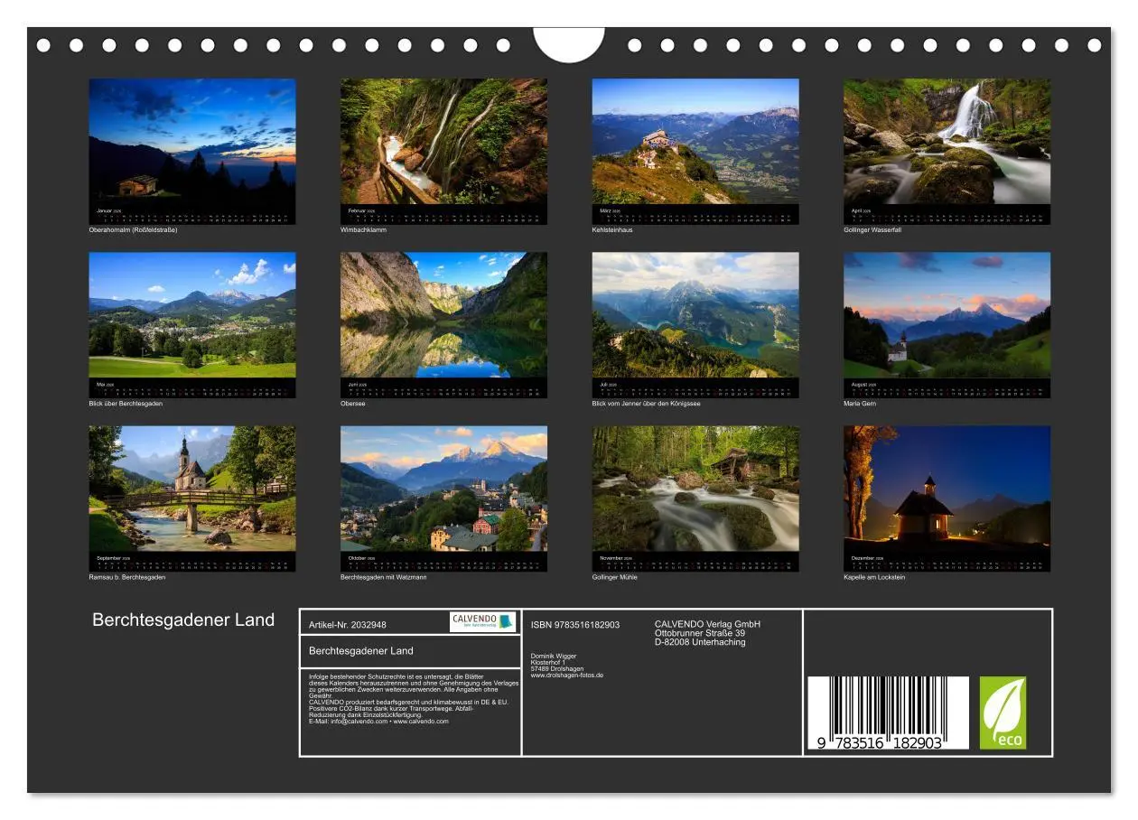 Bild: 9783516182903 | Berchtesgadener Land (Wandkalender 2026 DIN A4 quer), CALVENDO...