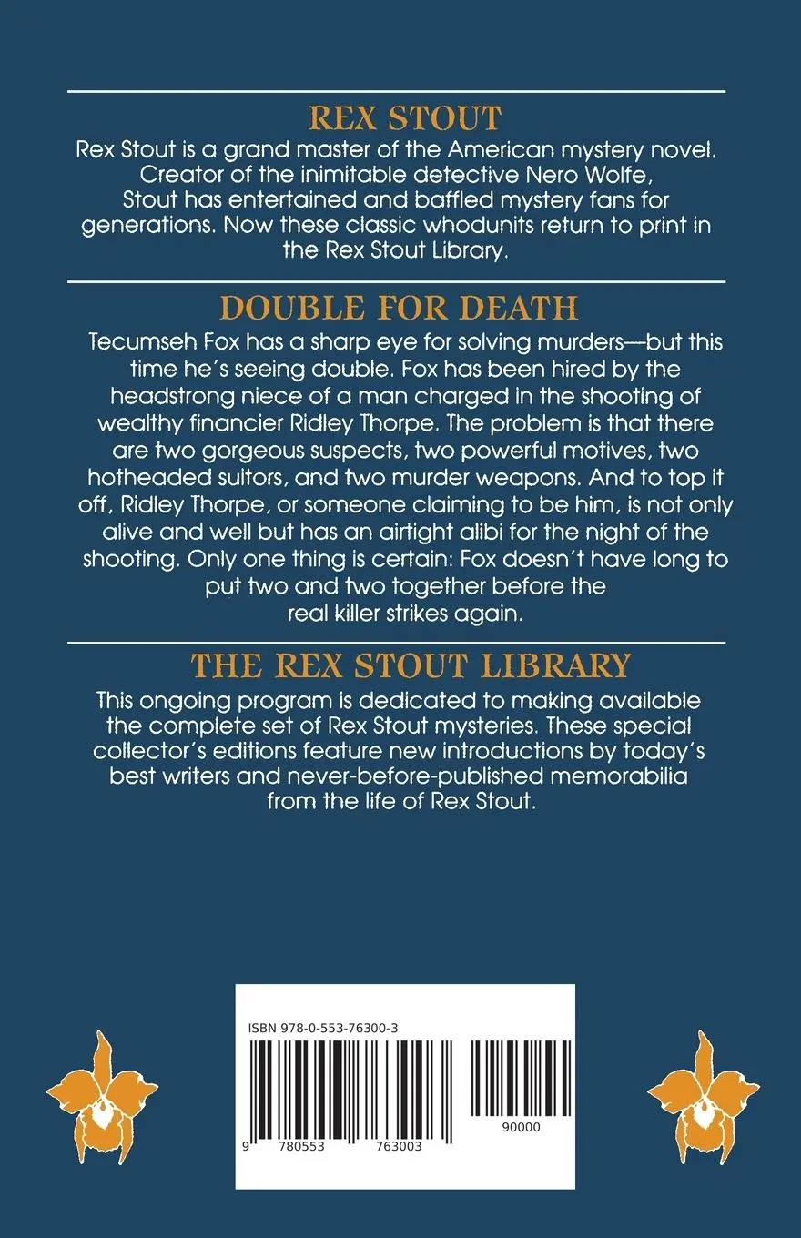 Rückseite: 9780553763003 | Double for Death | Rex Stout | Taschenbuch | Englisch | 1999