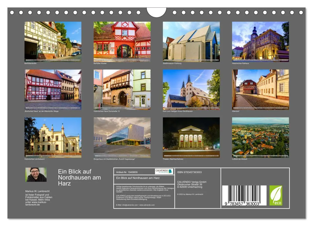 Bild: 9783457363003 | Ein Blick auf Nordhausen am Harz (Wandkalender 2026 DIN A4 quer),...