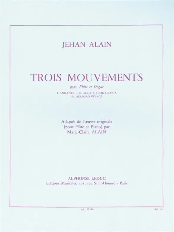 Cover: 9790046253003 | 3 Mouvements | Alain | Buch | Alphonse Leduc | EAN 9790046253003