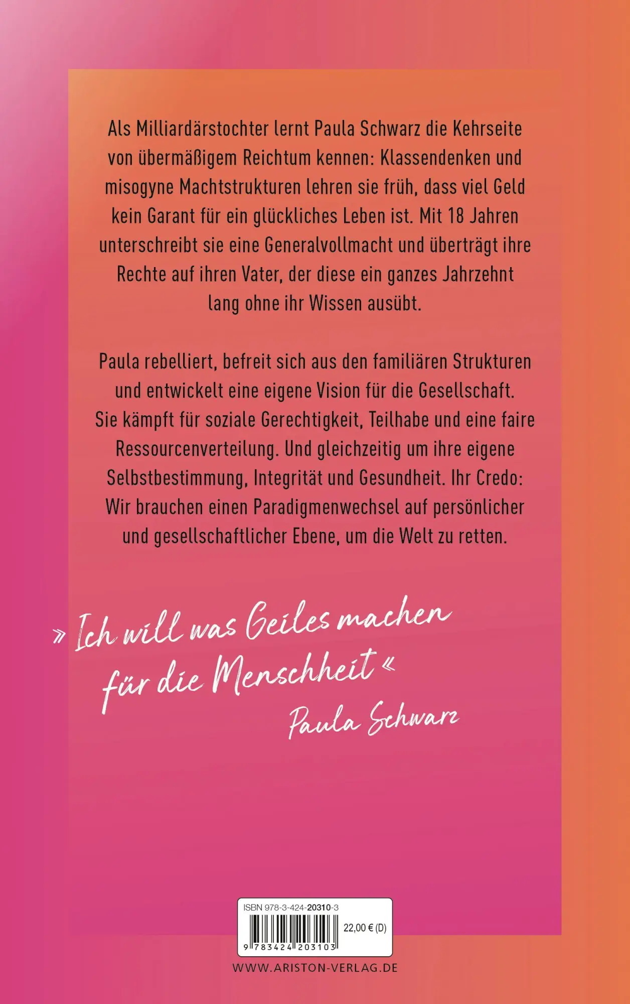 Bild: 9783424203103 | Unbezahlbar | Paula Schwarz | Buch | 240 S. | Deutsch | 2025 | Ariston