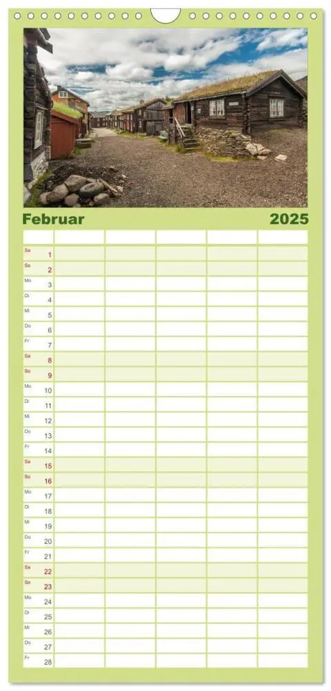 Bild: 9783457113103 | Familienplaner 2025 - Norwegen mit 5 Spalten (Wandkalender, 21 x 45...