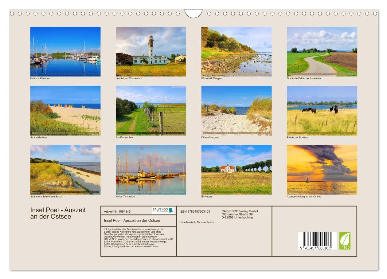 Bild: 9783457803103 | Insel Poel - Auszeit an der Ostsee (Wandkalender 2026 DIN A3 quer),...